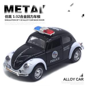 1:32 scale alloy classic Beetle car model pull back <b>toy</b> set police taxi racer <b>vintage</b> car collection - Product Image 5