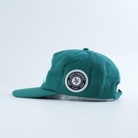Casquette rétro à 5 panneaux avec logo personnalisé blanc « LOVE YOURSELF » broderie 3D en relief, casquette de baseball vert forêt non structurée, vente en gros