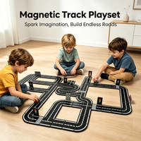 42 pièces, 7,5 cm, tuiles magnétiques en plastique, circuit de course, ensemble de blocs de construction de routes DIY, jouet éducatif STEM, certifié EN71, personnalisable pour