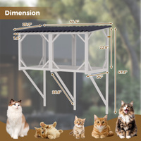 [US Ready Stock] Cat Catio Cattio Cage Perche pour chats d'intérieur-pour les bains de soleil et la sieste donnant sur le hamac de fenêtre en bois