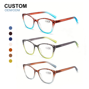 <span class=keywords><strong>Gafas</strong></span> de <span class=keywords><strong>lectura</strong></span> de ojo de gato para mujer con diamantes de imitación, lentes anti luz azul, bisagras de resorte, montura grande, <span class=keywords><strong>gafas</strong></span> para presbicia - Product Image 1