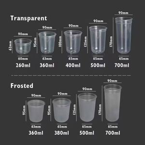 Gobelet en plastique PP réutilisable de 360 mm-700 ml, impression personnalisée, pour restauration rapide, boissons, café, gobelet transparent jetable en PP avec couvercles - Product Image 6
