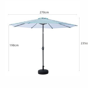 Sombrilla Grande de Hierro Forjado y Aleación de Aluminio para Balcón, Patio y Cafeterías, Modelo de Parasol con Poste Central de Hierro para Exteriores - Product Image 5