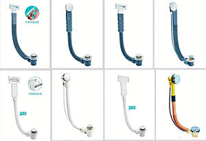 Siphon de <span class=keywords><strong>baignoire</strong></span> en acier inoxydable pour <span class=keywords><strong>baignoire</strong></span> à pieds, avec fonction de trop-plein et système pop-up, compatible baignoires à remous - Product Image 5