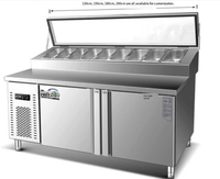 Table de préparation réfrigérée pour pizzas et sandwichs, comptoir commercial, réfrigérateur à salades, équipement de réfrigération pour salades - Vente directe usine