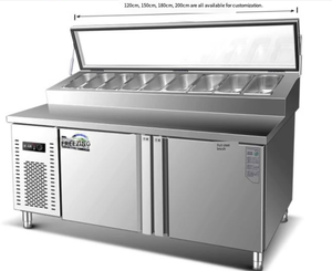Factory Sale Pizza Sandwich Prep Table Refrigerated Commercial Counter Top Salad <b>Refrigerator</b> Refrigeration Equipment for Salad - Product Image 6
