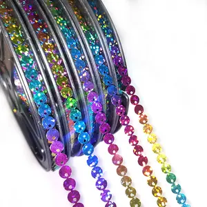 2020 High temperature 3mm-9mm PET multi-colored Round sequin cd for embroidery factory price
