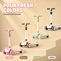 Trottinette pour tout-petits à 3 roues ODM OEM avec guidon réglable en hauteur, musique, lumière, roues en PP, acier et PU pour enfants