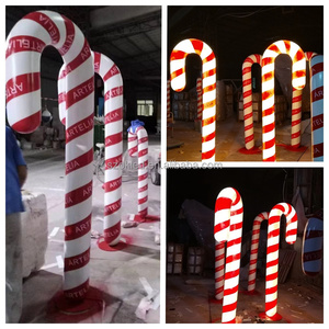 Décoration <span class=keywords><strong>de</strong></span> Noël Candyland, décoration commerciale pour centre commercial, grande décoration <span class=keywords><strong>de</strong></span> bonbons, <span class=keywords><strong>canne</strong></span> en <span class=keywords><strong>fibre</strong></span> <span class=keywords><strong>de</strong></span> <span class=keywords><strong>verre</strong></span> colorée - Product Image 4