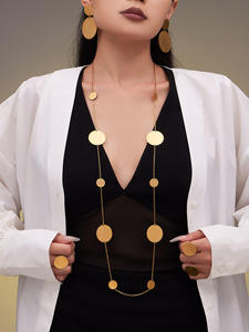 สร้อยคอยาวสเวตเตอร์ชุบทอง PVD สแตนเลสทันสมัยสร้อยคอยาวโคลเวอร์ดาวเครื่องประดับกันน้ำของขวัญสำหรับผู้หญิง - Product Image 3