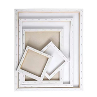 Keep Smiling Toiles vierges en coton avec cadre 30x30cm pour impression artistique et peinture à l'huile DIY, Fournitures d'art