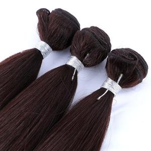 Vente en gros de mèches de tissage de cheveux synthétiques lisses, trame simple, super douces, lisses, noir naturel, <span class=keywords><strong>fibre</strong></span> haute température - Product Image 3