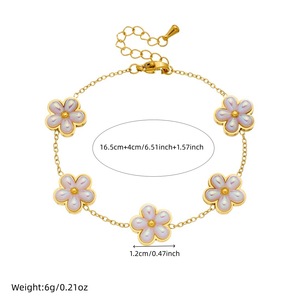 Flower Pearl Gold Plated Necklace <b>Bracelet</b> Earrings <b>Set</b> Women's Jewelry Gift Fashion Accessories - Product Image 4