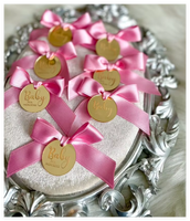 Placa de ajuste de menú acrílica con espejo dorado personalizado con texto grabado y lazo acrílico para decoraciones de aniversario de boda