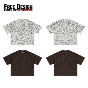 Summer Vintage Leopard Heat-Transfer Printing Crew Neck Quick Dry T-shirt Oversized Casual Boxy Fit Men's <b>Tshirt</b> - Product Image 3