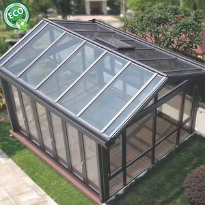 Casa de Vidrio Doble, Casa con Techo Triangular de Vidrio para Exteriores, Invernadero Prefabricado de Vidrio y Aleación de Aluminio - Product Image 5