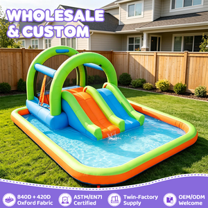 Château gonflable personnalisé OEM pour parc aquatique extérieur, toboggan gonflable, château de saut gonflable pour enfants - Product Image 1