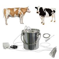 Machine à traire manuelle automatique de prise de lait de brebis de vache d'acier inoxydable de 14L machine à traire portative de vache simple