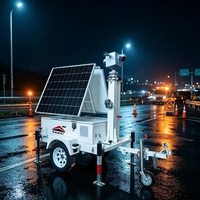 Caméras de surveillance solaires mobiles pliables avec mât manuel de 6 mètres pour la surveillance extérieure