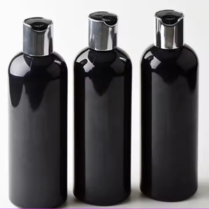 Flacon Noir à Épaulement 300 ml avec Bouchon Plastique Brillant Or et Argent, Conteneur Vide pour Shampoing, Émulsion ou Lotion - Product Image 4