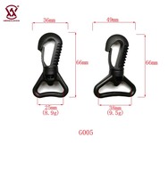 Mousquetons rotatifs réglables en plastique noir, fermoirs mousquetons pivotants pour accessoires de camping en plein air et sangles