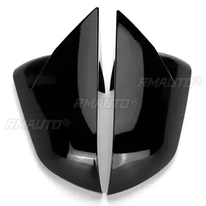 2 Cubiertas para Espejos Retrovisores Laterales para Ford Mustang 2015 2016 2017 2018 2019 2020 2021, Color Negro Brillante, Fibra de Carbono - Product Image 5