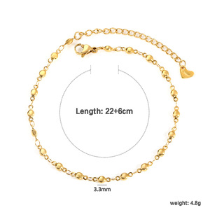 Chevillère minimaliste européenne et américaine en acier inoxydable pour femme, ornée de perles, design géométrique en forme de boule AN122101G - Product Image 4
