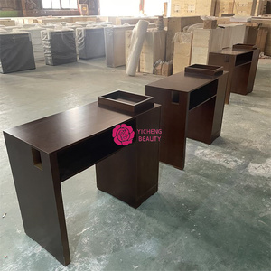 Yicheng beauté vente en gros Simple manucure bureau Salon manucure Table à <span class=keywords><strong>ongles</strong></span> en bois Table de soin des <span class=keywords><strong>ongles</strong></span> meubles de Salon de haute qualité - Product Image 4