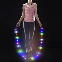 Cuerda de saltar deportiva inteligente recargable por USB, luz LED nocturna, espuma de 5mm para boxeo y entrenamiento