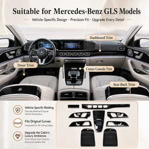 Kit di Rivestimento Interno in Legno di Pianoforte Maybach per Mercedes-Benz GLS 400 450 580 AMG63, Upgrade per Cruscotto, Porte, Console e Schienale del Sedile - Product Image 4