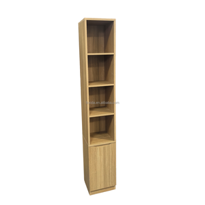 Libreria Angolare Moderna in Legno di Alta Qualità, Piccola e Stretta, con 4 Ripiani Aperti, Design Salvaspazio, Montaggio a Parete per Scuola, Appartamento, Camera da Letto - Product Image 2