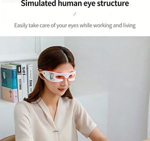 Masajeador de Ojos Recargable con Luz Roja, Terapia de Vibración, Dispositivo para el Cuidado de los Ojos, Modelo Clásico Blanco para Aliviar la Fatiga Ocular y Relajarse - Product Image 3