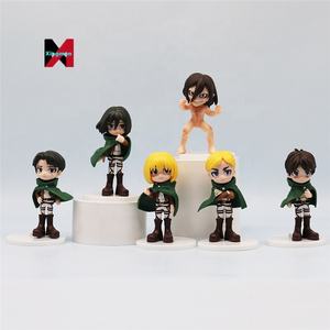 Figurines d'<span class=keywords><strong>attaque</strong></span> sur Titan Chibi Corps d'exploration Eren Levi <span class=keywords><strong>Armin</strong></span>, modèle d'anime, décoration, collection, artisanat en plastique en gros - Product Image 1