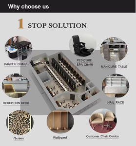 Meuble de Salon de beauté simple, deux places, Station de pédicure, banc de luxe moderne, blanc - Product Image 4