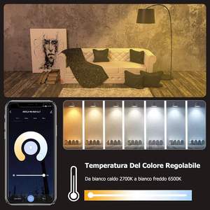 Lampadina LED Intelligente Antela 9W A19 in Plastica, Controllo WiFi via App, Dimmerabile, Cambio Colore RGB, Compatibile con Alexa e Google Assistant - Product Image 5