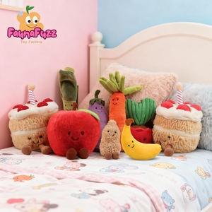 Jelly Cat Style Vegetable Fruit Cake Plush <strong>Toy</strong> Cute Apple Eggplant Carrot Mini Soft Cotton Stress Relief Custom Any Item Hot - Product Image 2