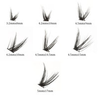 Kit de cils en grappe DIY, cils individuels effet œil de renard, cils naturels, 120 paires de cils en grappe