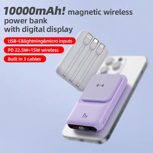 Cargador Magnético Súper Rápido y Potente, <span class=keywords><strong>Batería</strong></span> Externa de 20000 mAh, PD 15W, Cable Doble USB Tipo-C Integrado, Inalámbrico para Viajes - Product Image 2