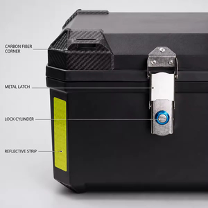 Boîte à bagages arrière pour moto en plastique, équipée d'un verrou de sécurité, pour la modification de moto, rangement de matériel pour longs trajets - Product Image 5