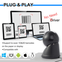 Lecteur de codes-barres 2D de bureau omnidirectionnel, lecteur QR, plateforme avec scanner de table filaire