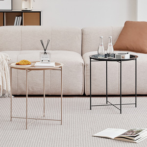 Petites tables d'appoint multifonctionnelles <span class=keywords><strong>Table</strong></span> basse Chambres à coucher Salon <span class=keywords><strong>Table</strong></span> de canapé moderne en plastique et en fer pliée - Product Image 2