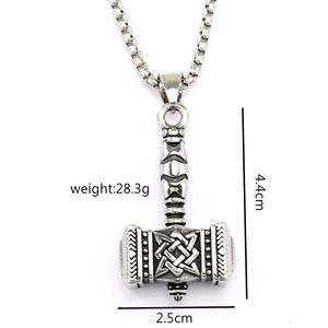 Colliers pendentifs personnalisés en acier inoxydable Yunnique, breloques Viking Mjolnir Marteau Nœud Celtique Mythologie Nordique Vintage pour Hommes - Product Image 5
