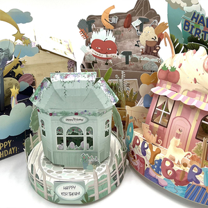 Fantaisie bleu 3D musique chantant papier joyeux <span class=keywords><strong>anniversaire</strong></span> impression personnalisée <span class=keywords><strong>carte</strong></span> de voeux avec musique et lumière nouveau-né bébé <span class=keywords><strong>carte</strong></span> de voeux - Product Image 4
