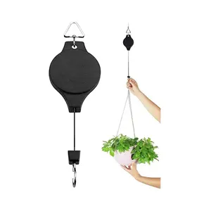 Produtos Por Atacado Easy Reach Plant Pot Pendurado Planta Polia Gancho Para Casa Decoração Do Jardim Pendurado Cesta Pássaro Alimentador