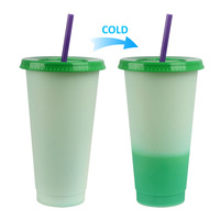 Gobelets de fête 720 ml en PP, très demandés, personnalisables, écologiques, modernes, compatibles lave-vaisselle, à changement de couleur à froid, avec couvercles et pailles
