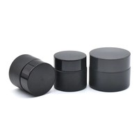 Tragbarer schwarzer Glascremetiegel 5g 10g 15g 20g 30g 50g 100g Glasbehälter für Creme, Feuchtigkeitspflege, Balsam und Augengel
