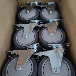 Ruedas de carro de bloqueo giratorio, ruedas de cama de plástico, Tpr, WBD, núcleo gris, 3-<span class=keywords><strong>5</strong></span> pulgadas, 3/4/<span class=keywords><strong>5</strong></span> pulgadas - Product Image 6