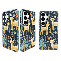Coque de téléphone mignonne à imprimé floral cerf de la forêt pour Galaxy, motif animal de la forêt, coque de protection rigide antichoc