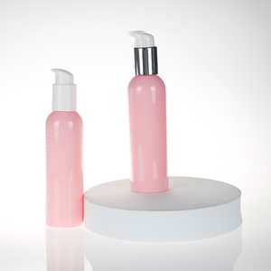 Layanan OEM pink 6oz 180ml <span class=keywords><strong>cosmo</strong></span> bulat botol PET perawatan kulit lotion pembersih kemasan dengan pompa lotion - Product Image 4
