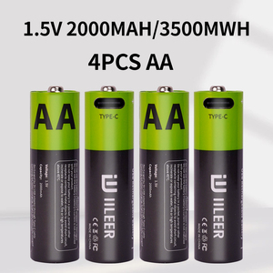 Magazzino IILEER USA in magazzino AA batteria al litio ricaricabile 1.5V 2000mAh 1700mAh 1400mAh 1200 cicli ad alta velocità di scarica - Product Image 6
